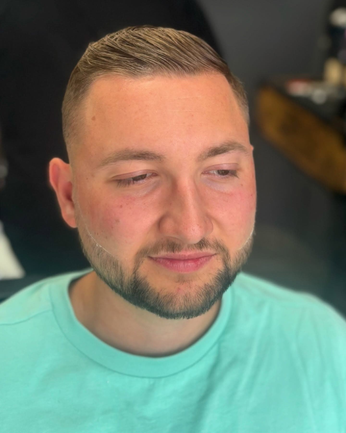 A freshly cut and styled men's haircut at The Barber Lounge